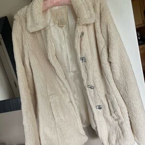 BKE Women's Soft Cream Teddy Jacket
